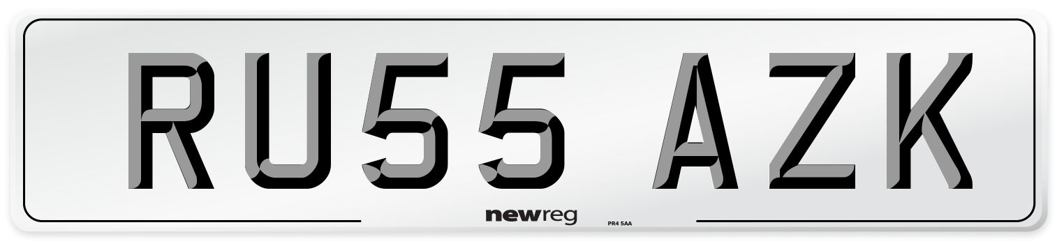 RU55 AZK Number Plate from New Reg